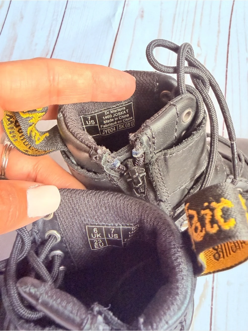 Dr. Martens Junior Black Buckle Combat Boots